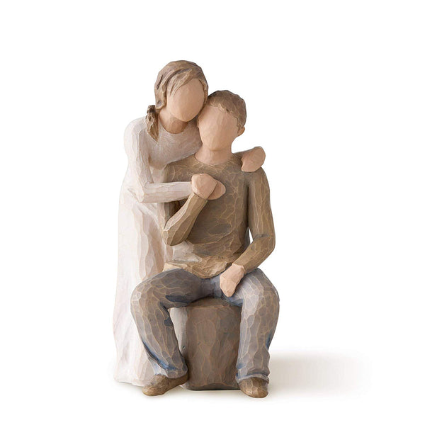 Willow Tree Figurine Gift Set Mother, Father, Son, Cat and Dog